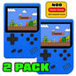 2 Pack Handheld Games for Kids Console 400 Retro Video Games, Portable Gaming Player Mini Arcade Electronic Toy Gifts for Boys Girls 2 Pack [Blue]