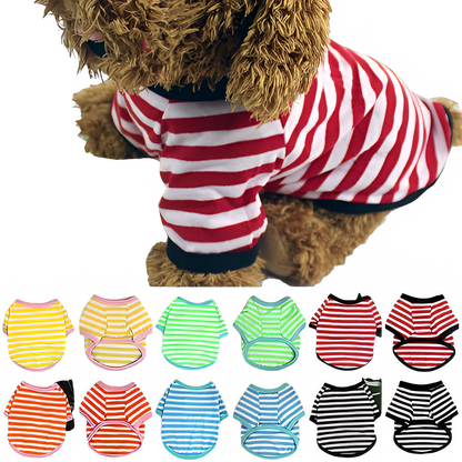 Stripe Spring Dog T-shirt Soft Small Medium Dog Puppy Clothing Shirt Vest Printed Pet Dog Puppy Vest T-shirt Dog Cloth