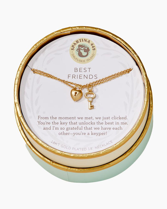 Sea La Vie Necklace 18" - Best Friends Heart & Key (2-Piece Set)