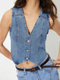 Denim Vest – Stylish V-Neck Layering Piece