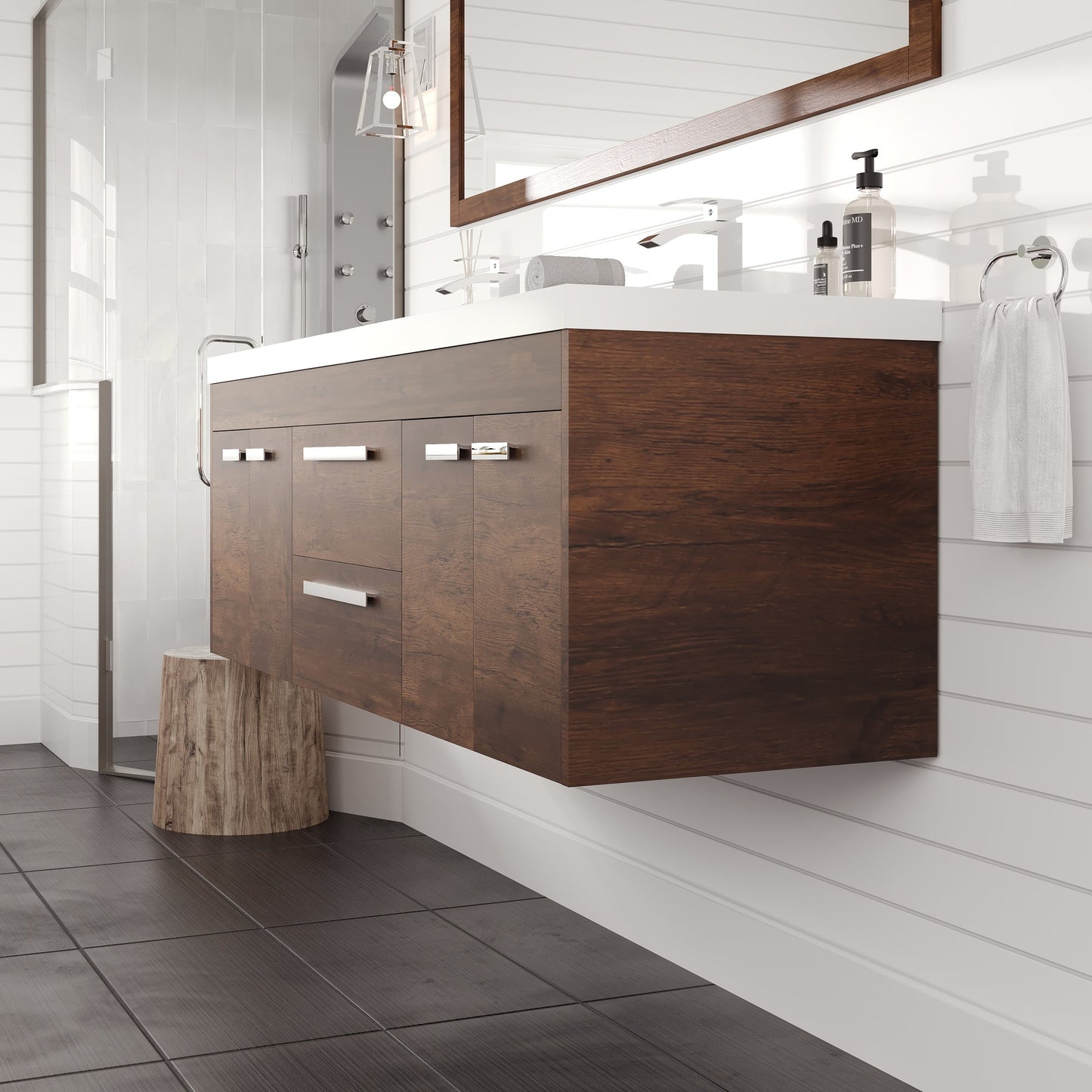 Eviva Lugano Bath Vanity with Acrylic Top and Integrated Sink (24"-84")