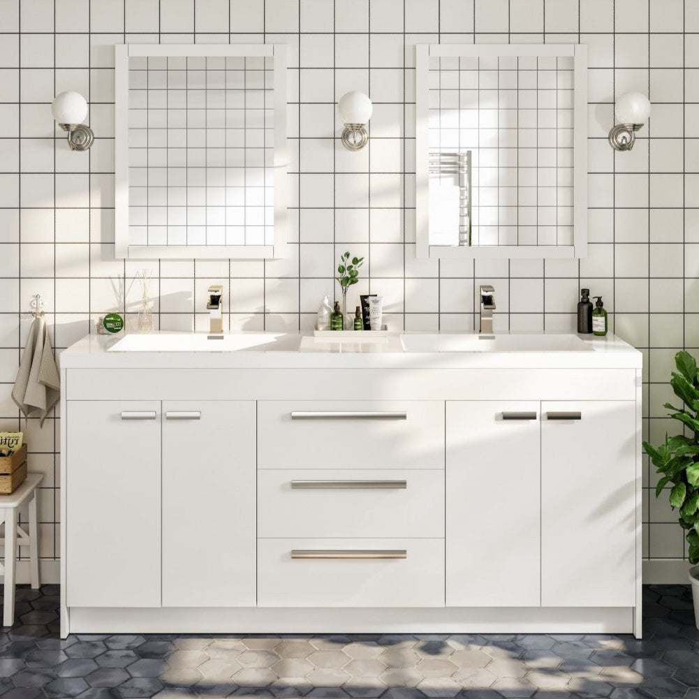 Eviva Lugano Bath Vanity with Acrylic Top and Integrated Sink (24"-84")