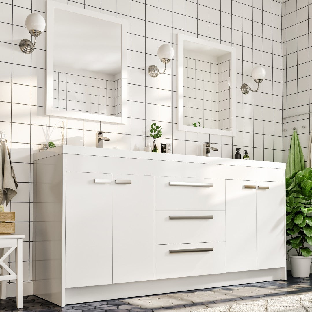 Eviva Lugano Bath Vanity with Acrylic Top and Integrated Sink (24"-84")