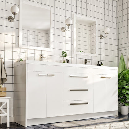 Eviva Lugano Bath Vanity with Acrylic Top and Integrated Sink (24"-84")