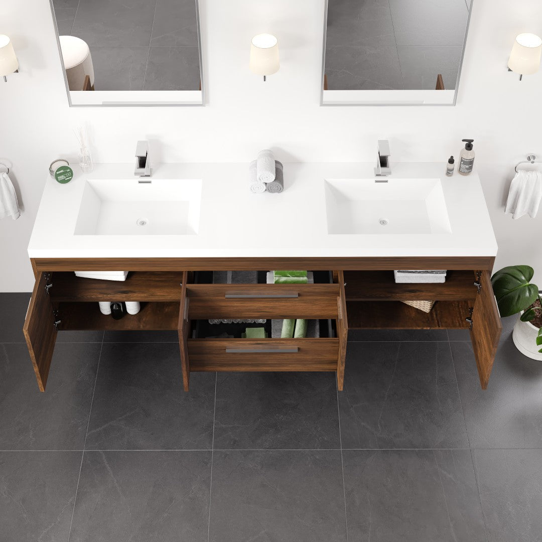 Eviva Lugano Bath Vanity with Acrylic Top and Integrated Sink (24"-84")