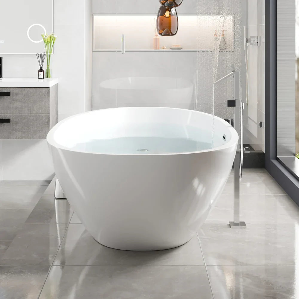 Eviva Sarah 67" Glossy White Acrylic Freestanding Bathtub (VTB6218-67WH)
