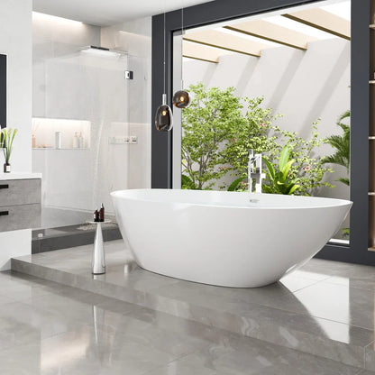 Eviva Sarah 67" Glossy White Acrylic Freestanding Bathtub (VTB6218-67WH)