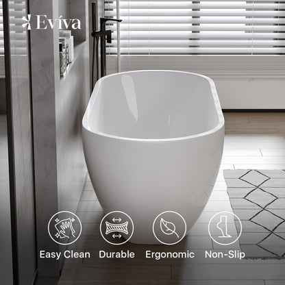 Eviva Clair 60" Glossy White Acrylic Freestanding Bathtub