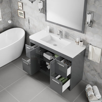 Eviva Lugano Bath Vanity with Acrylic Top and Integrated Sink (24"-84")