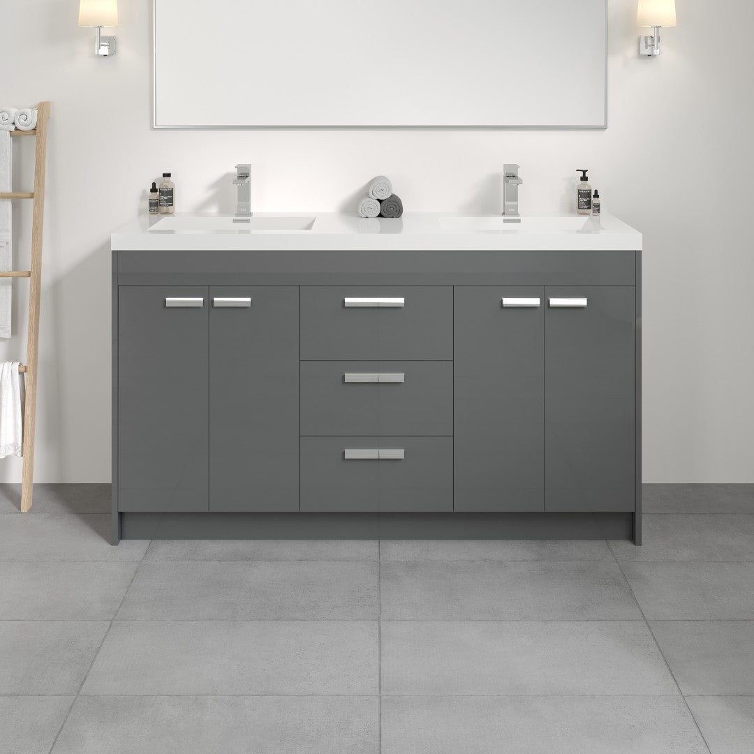 Eviva Lugano Bath Vanity with Acrylic Top and Integrated Sink (24"-84")