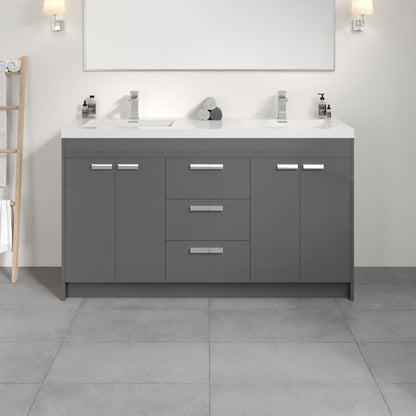 Eviva Lugano Bath Vanity with Acrylic Top and Integrated Sink (24"-84")
