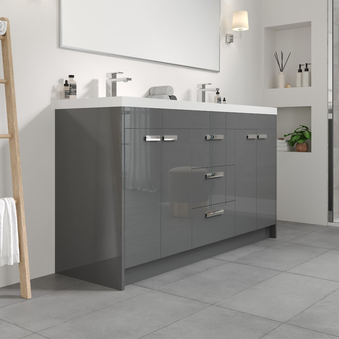 Eviva Lugano Bath Vanity with Acrylic Top and Integrated Sink (24"-84")