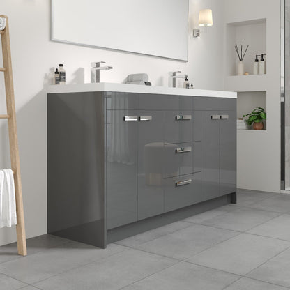 Eviva Lugano Bath Vanity with Acrylic Top and Integrated Sink (24"-84")