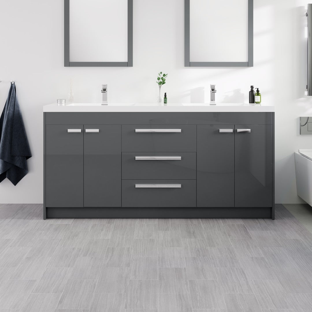 Eviva Lugano Bath Vanity with Acrylic Top and Integrated Sink (24"-84")