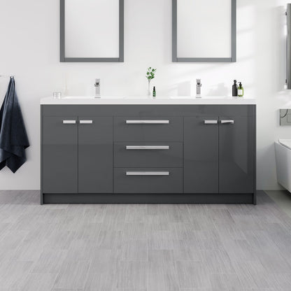 Eviva Lugano Bath Vanity with Acrylic Top and Integrated Sink (24"-84")