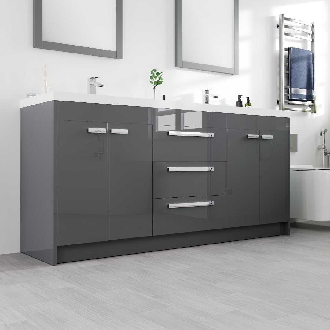 Eviva Lugano Bath Vanity with Acrylic Top and Integrated Sink (24"-84")