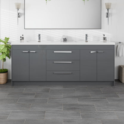 Eviva Lugano Bath Vanity with Acrylic Top and Integrated Sink (24"-84")