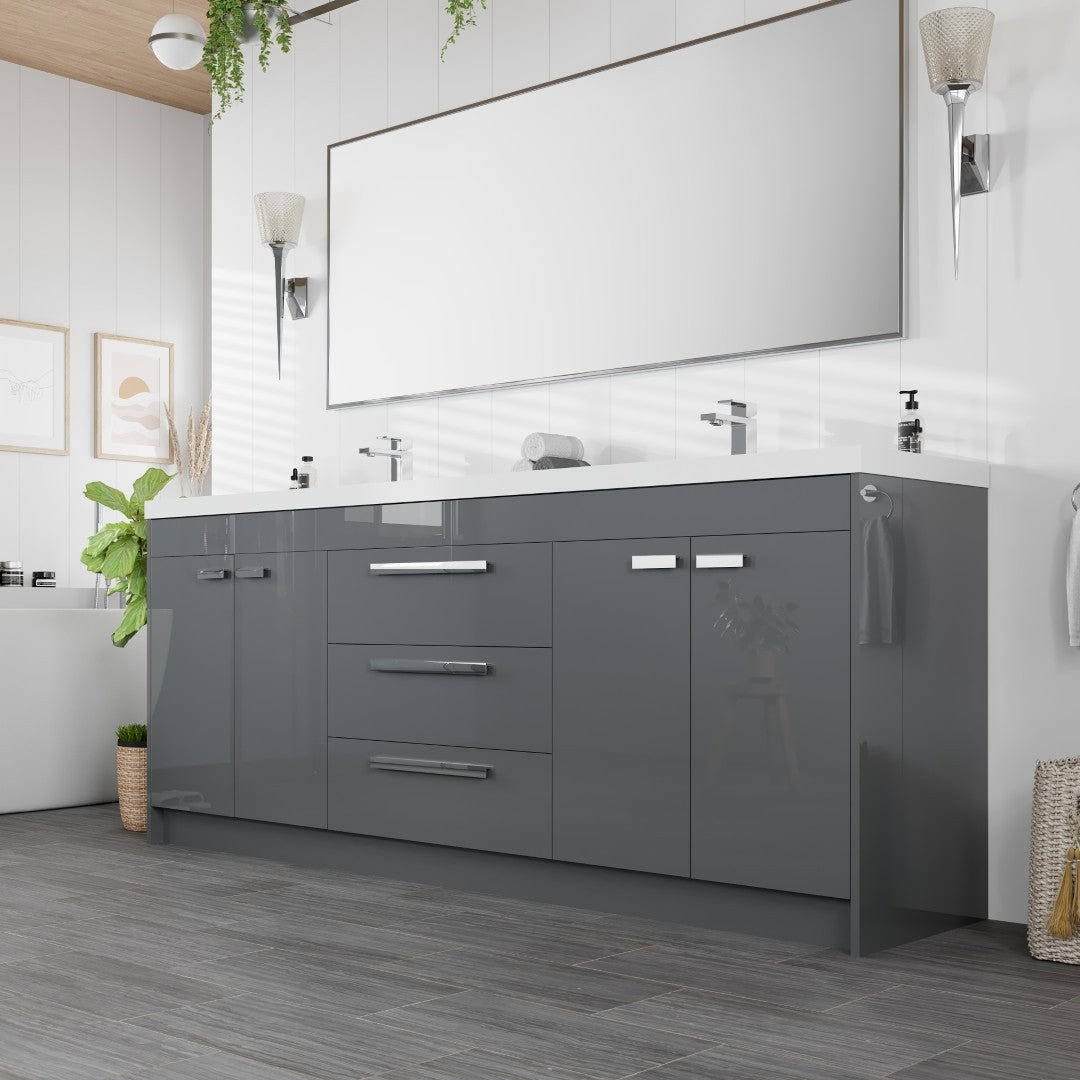 Eviva Lugano Bath Vanity with Acrylic Top and Integrated Sink (24"-84")