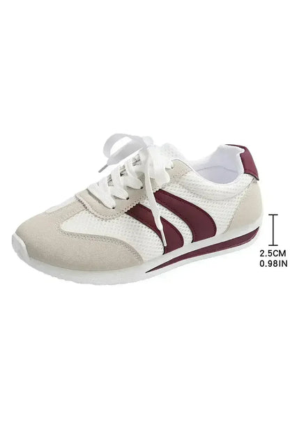 Yellow Patchwork Sneakers - Microfiber Breathable Shoes - Wholesale Comfort