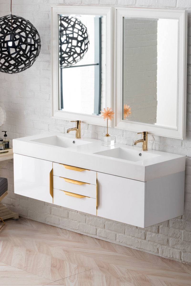 Columbia 59" Double Wall Mount Vanity Cabinet