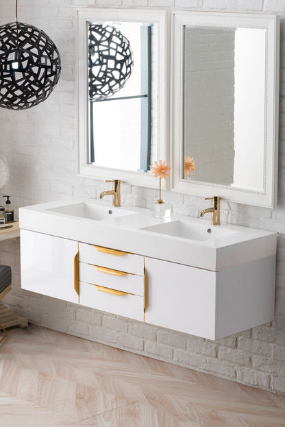 Columbia 59" Double Wall Mount Vanity Cabinet