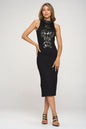 Women's Sleeveless Bodycon Dress with Embellished Front Detail | Apparel | Kitchen + Metal
