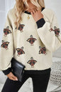 Thanksgiving Turkey Sweatshirt – Sequin Graphic & Cozy Fit | Femstylo