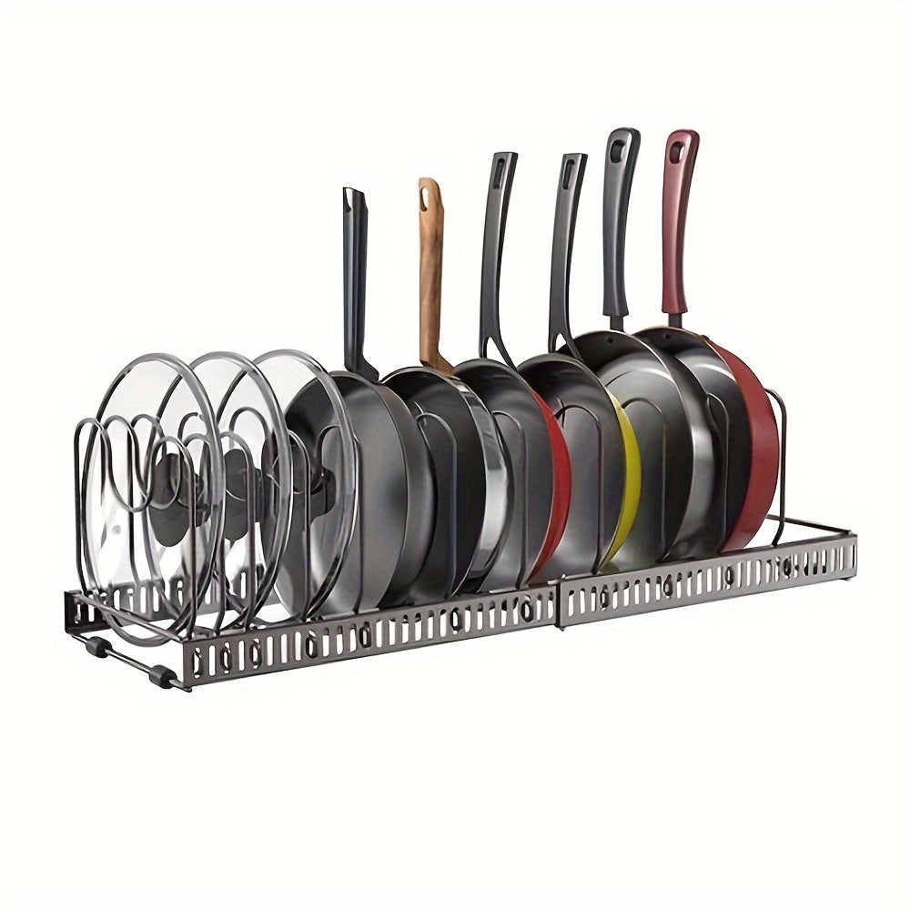Expandable Multi-Purpose Pot Organizer Rack with Adjustable Dividers -
