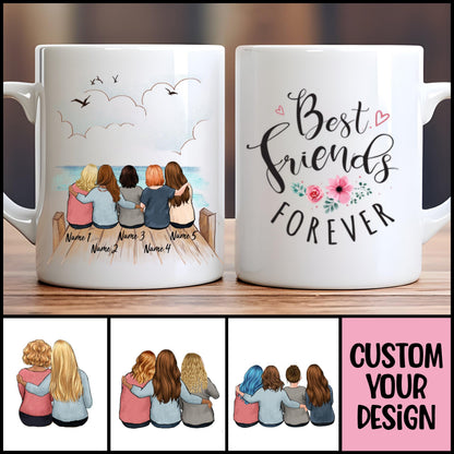 Custom Mug - Best Friend Forever - Personalized Gift For Her, Besties, Friends, Sisters, Best Friend | Birthday or any Occasions