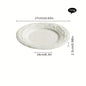 Elegant European Ceramic Dinner Plate with Relief Pattern