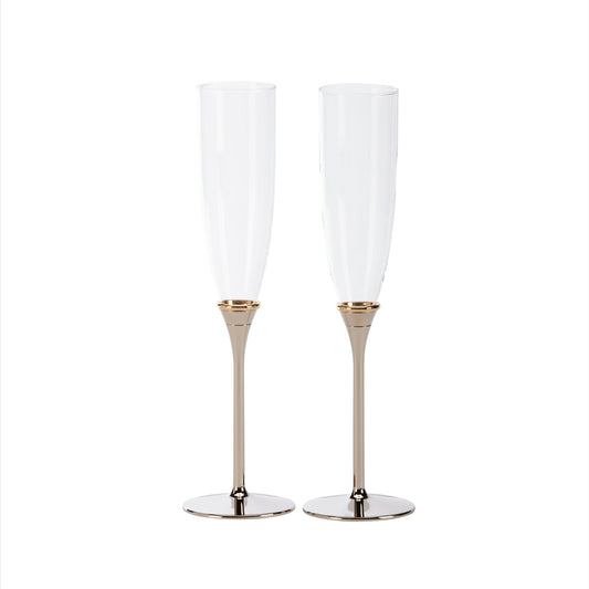 Gold Ring Toasting Flutes Set | Glassware | Kitchen + Metal