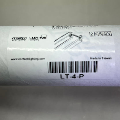 LEVITON Single Circuit Track Lighting Sz  4’, White Finish LT4P
