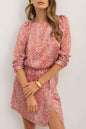 Tomato Red Leopard Print Dress with Side Slit Mini Design