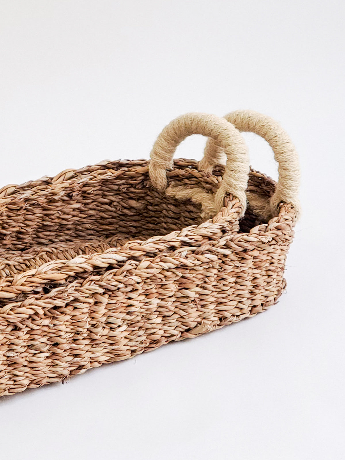 Savar Bread Basket with White Handle | Kitchen + Metal