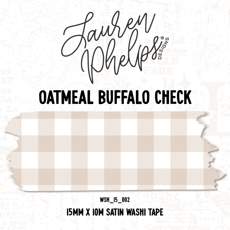 Oatmeal Buffalo Check 15mm washi || RESTOCK