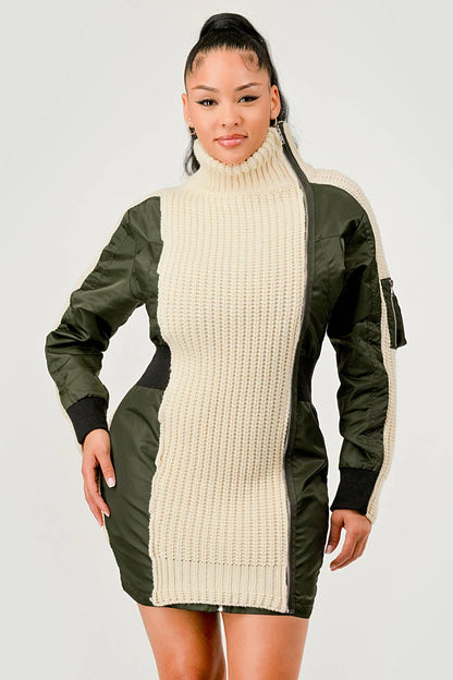 Aviator Knit Utility Dress