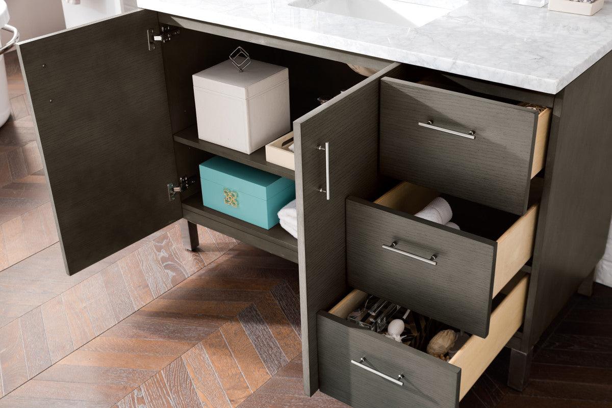Metropolitan 48" Single Vanity Cabinet, Silver Oak