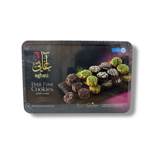 Gourmet Petits Fours – Assorted Premium Cookies, 1kg Tray with Chocolate, Pistachio & Coconut