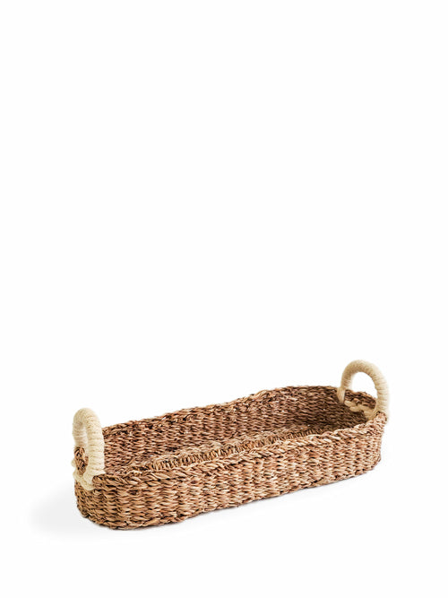 Savar Bread Basket with White Handle | Kitchen + Metal