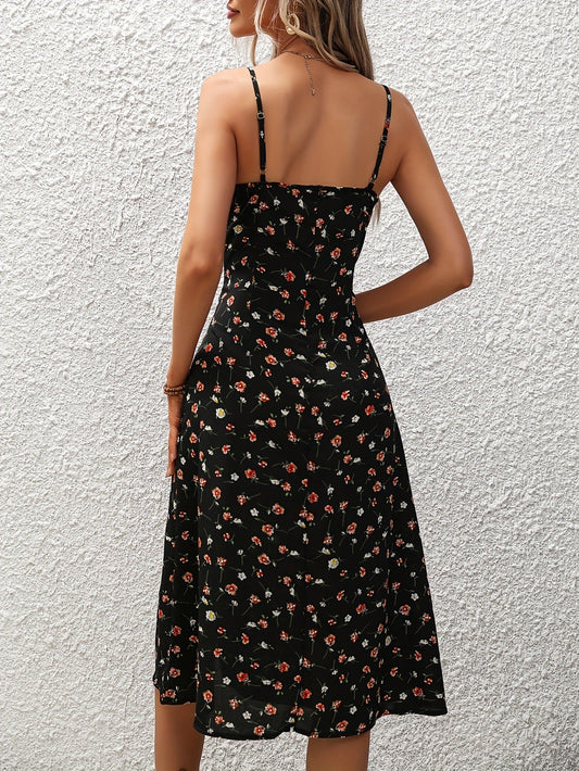 Polka Dot Suspender Dress - New Summer Sexy Split Long Dress for Women