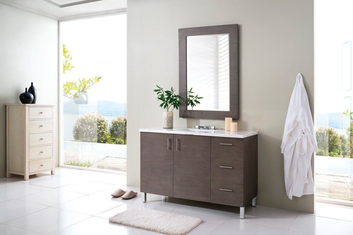 Metropolitan 48" Single Vanity Cabinet, Silver Oak