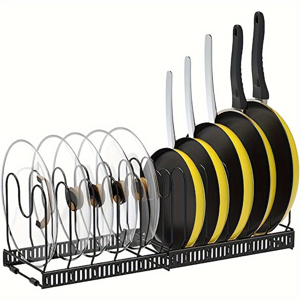 Expandable Multi-Purpose Pot Organizer Rack with Adjustable Dividers -