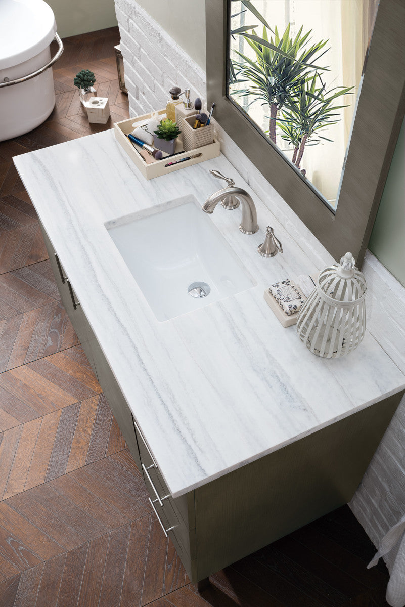 Metropolitan 48" Single Vanity Cabinet, Silver Oak