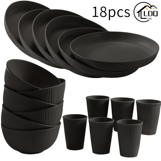 18Piece Unbreakable Dinnerware Set Microwave  Dishwasher Safe