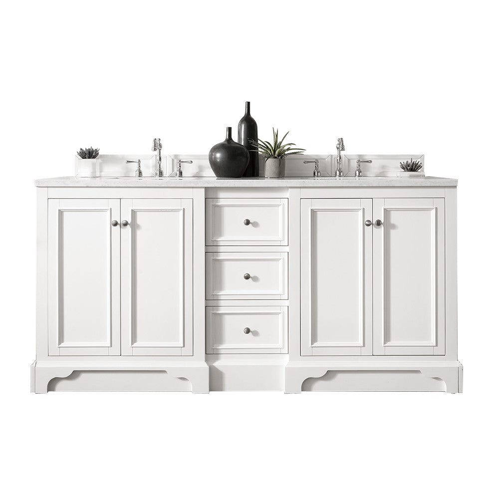 De Soto 72" Double Vanity Cabinet, Bright White