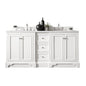 De Soto 72" Double Vanity Cabinet, Bright White