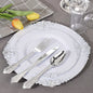 Elegant Gold Rim Plastic Dinnerware Set  50pcs Reusable