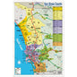 San Diego County Zip Code Map - COASTAL (Areas colorized) POSTER PRINTS