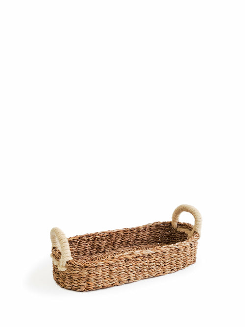 Savar Bread Basket with White Handle | Kitchen + Metal