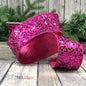 2.5" x 10yds sequins metallic hot pink back, hot pink
